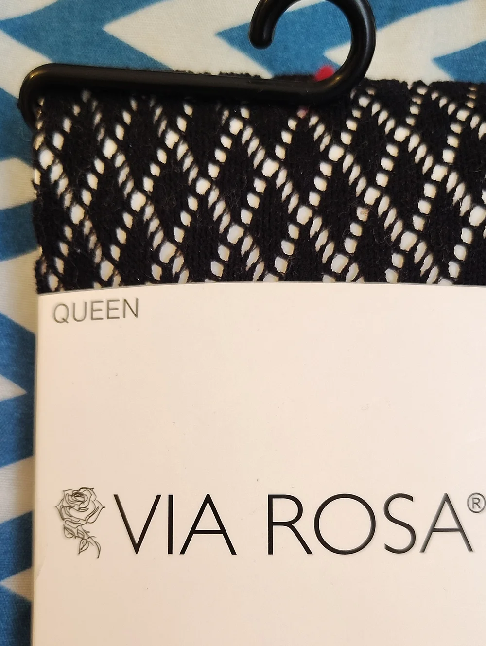 Via‎ Rosa Openwork Black Fishnet Tights SZ Queen Plus NWT Gothic Romance